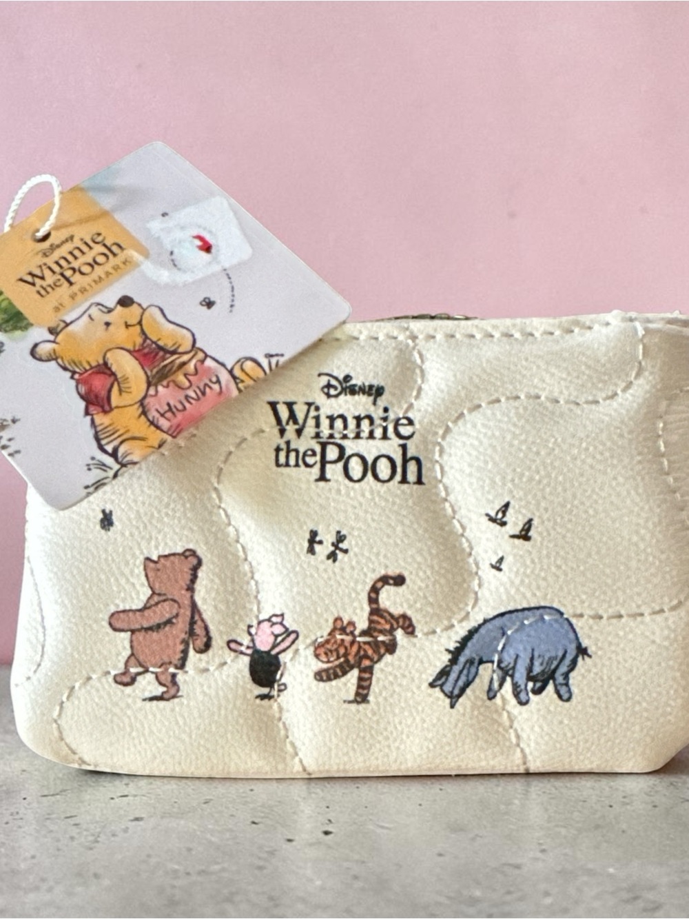 Disney Winnie the Pooh Quilted Cream Cosmetic Pouch
